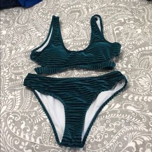 Medium Velvet green cheeky bottom bikini